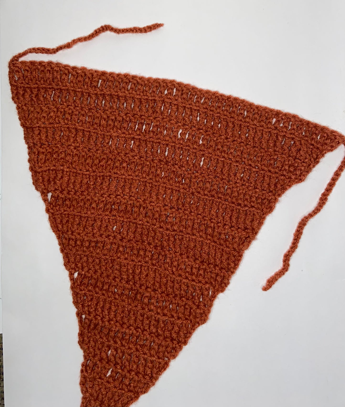 Large Orange Crochet Bandana