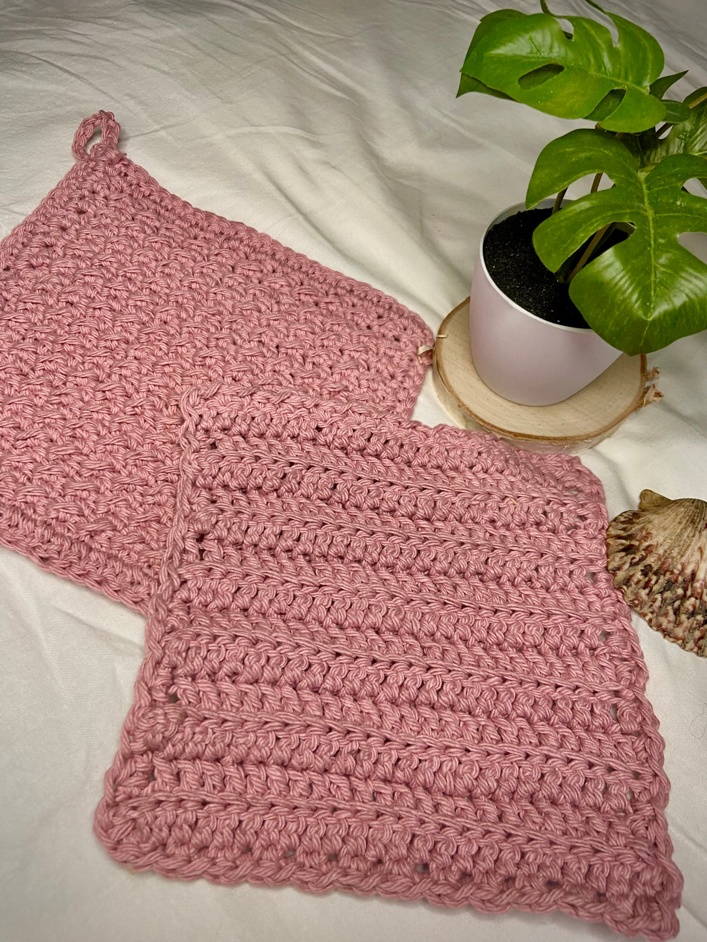 Pink Cotton Dishcloth
