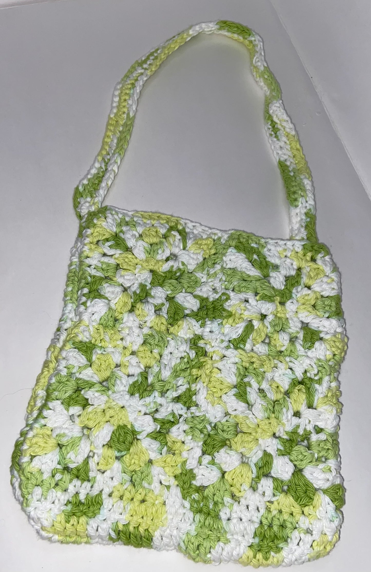 Small Green Granny Square Tote Bag