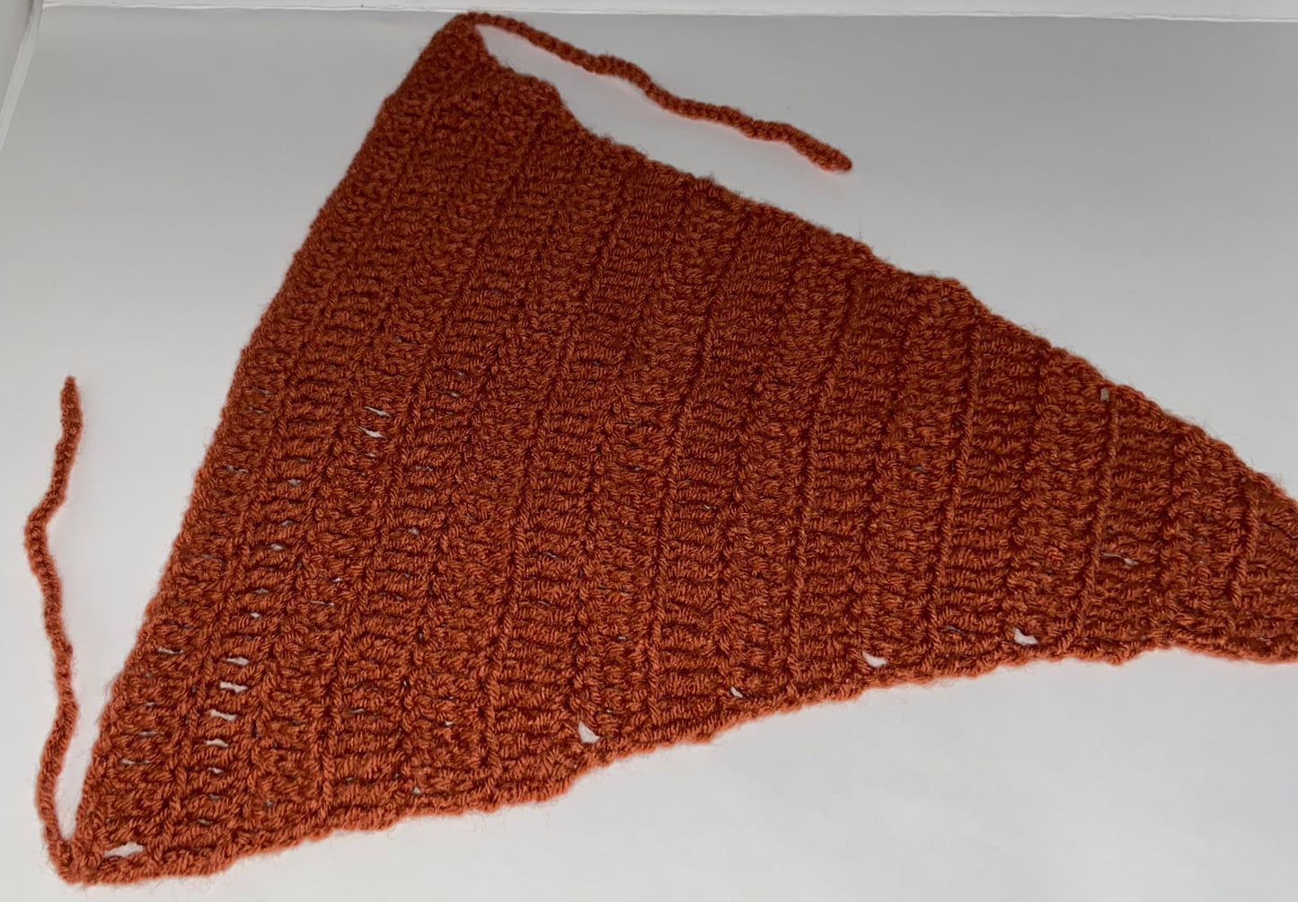 Large Orange Crochet Bandana
