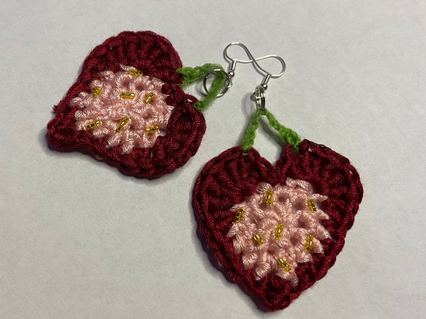 Silk Valentines Strawberry Earrings