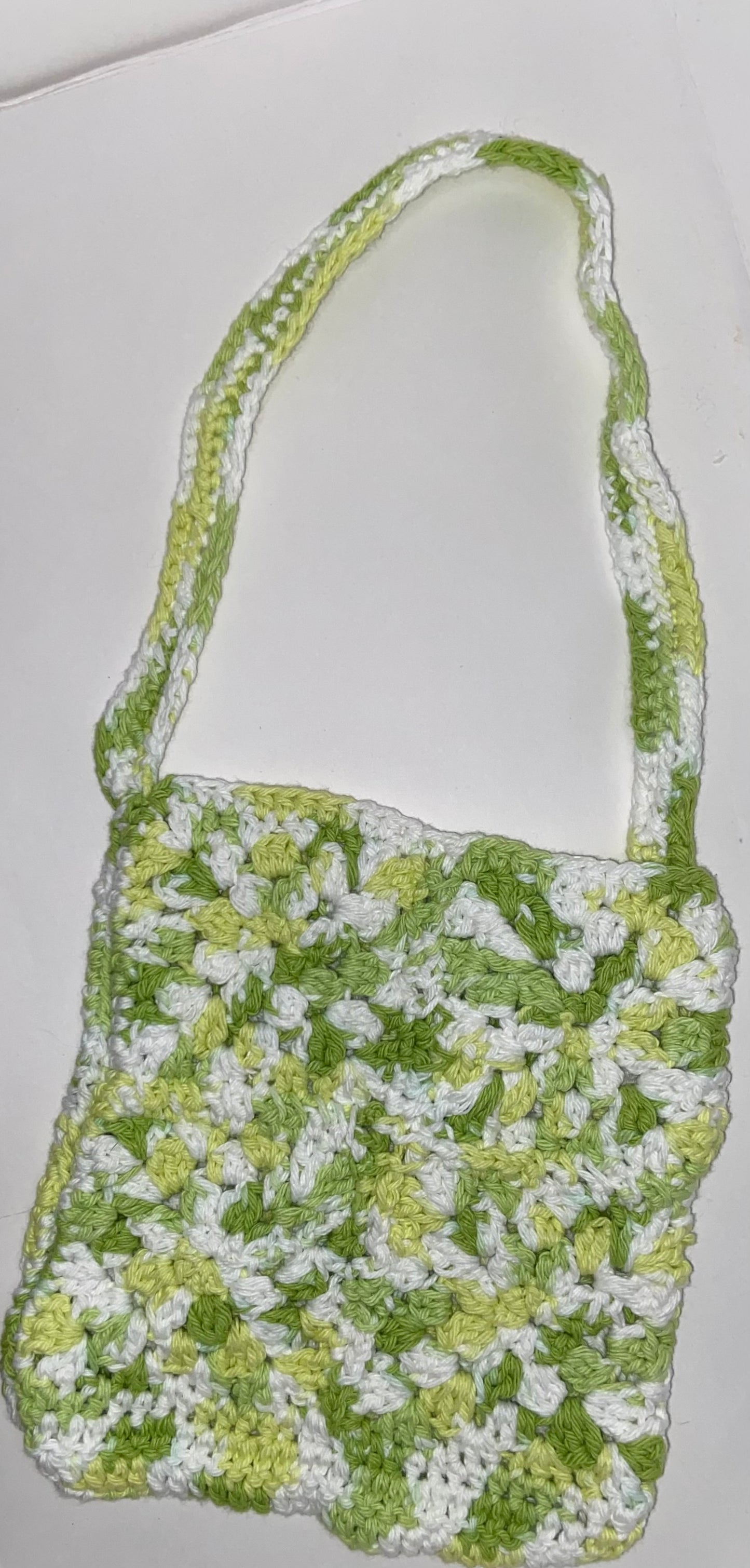 Small Green Granny Square Tote Bag