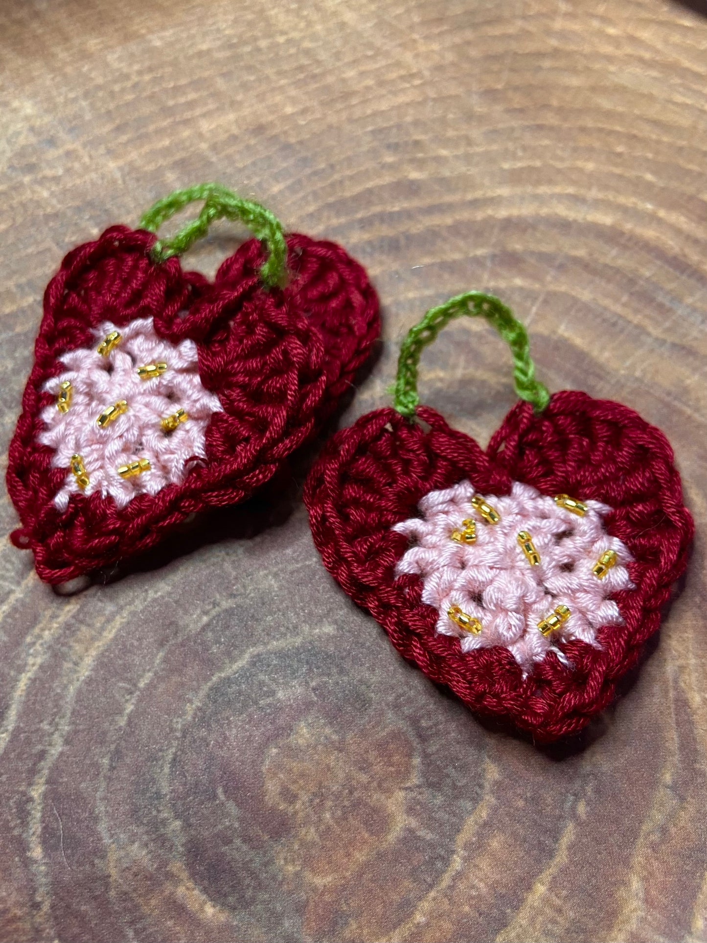 Silk Valentines Strawberry Earrings