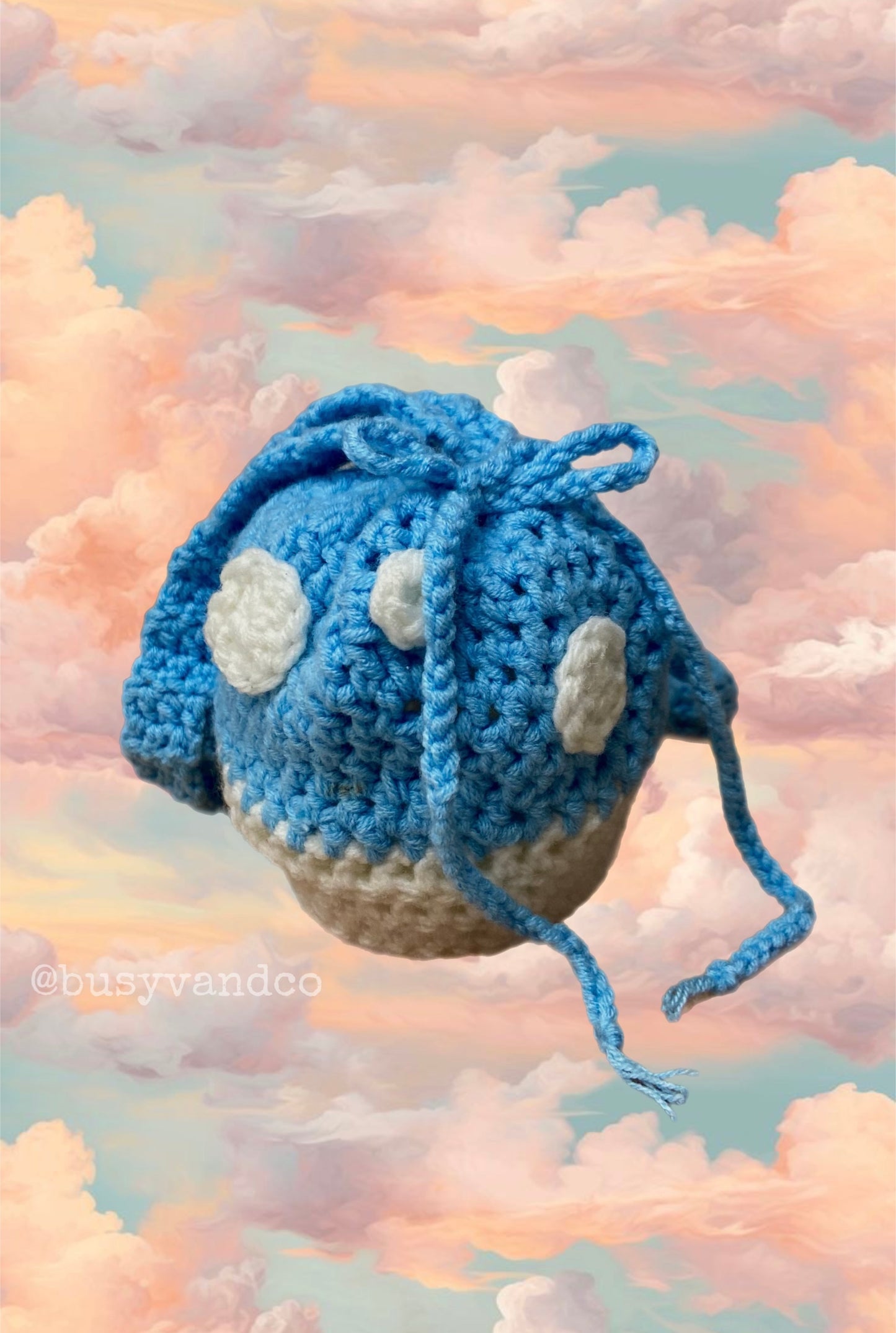 Small Blue Mushroom Pouch