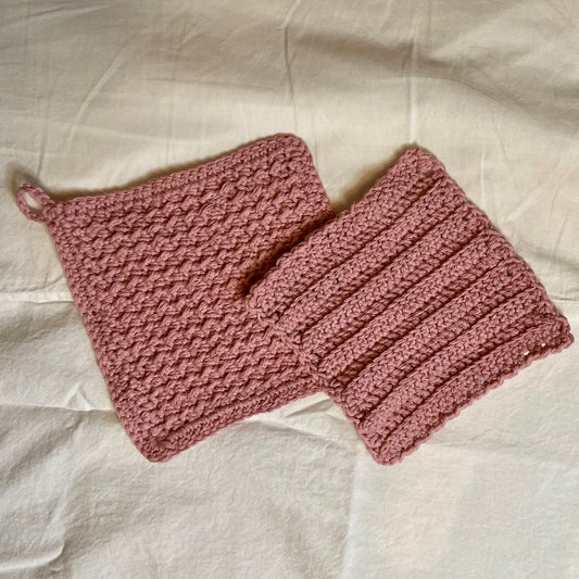 Pink Cotton Dishcloth